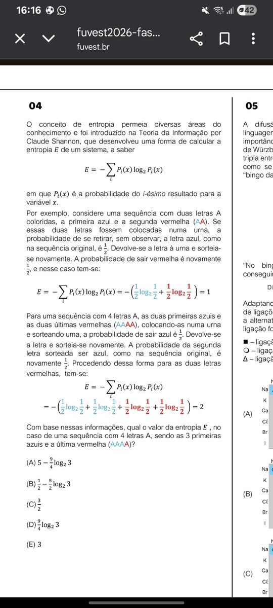 its_viicx's tweet image. Se eu abro essa prova e vejo uma questão dessa no início, eu desisto ali mesmo. Porque diabo tem tanto log na fuvest
