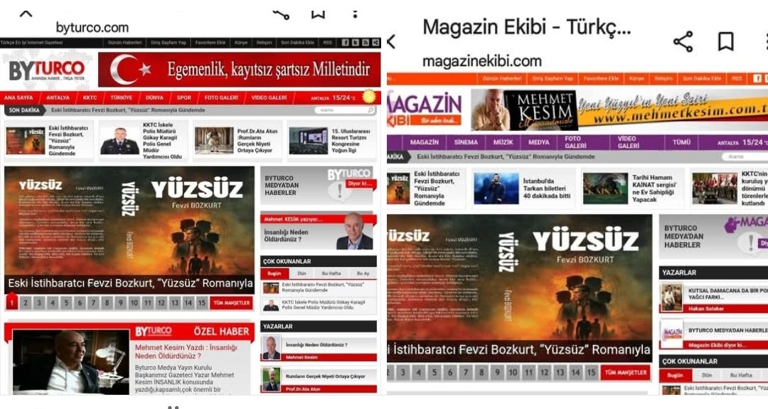 Uzun Yıllar Antalya'da  Görev Yapan Adeta Antalyanın "kara kutusu" Değerli   Dostuma Yeni Romanı hayırlı uğurlu olsun  #fevzibozkurt #yüzsüz #kalanyayınları
 Eski İstihbaratcı Fevzi Bozkurt, “Yüzsüz” Romanıyla Gündemde
byturco.com share.google/NndyCE2Up5pLYx…