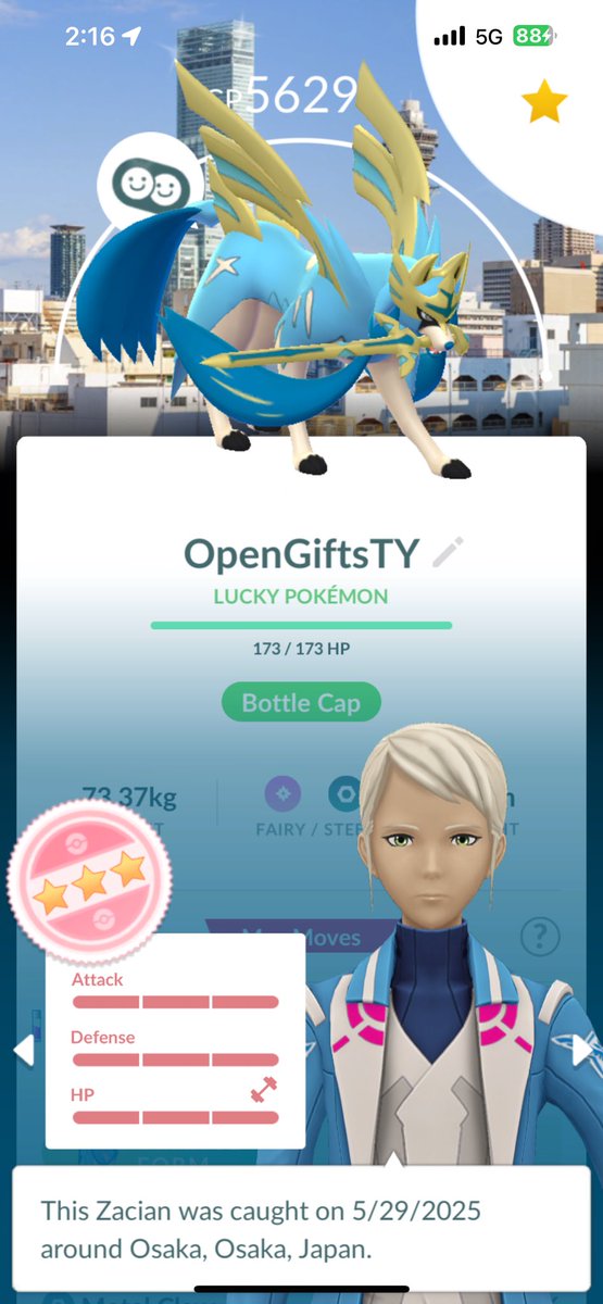 SlowAdam4's tweet image. Thanks again for the Lucky trade @Pogo_Vantty 
Hyper Training complete Osaka Background SHUNDO Zacian