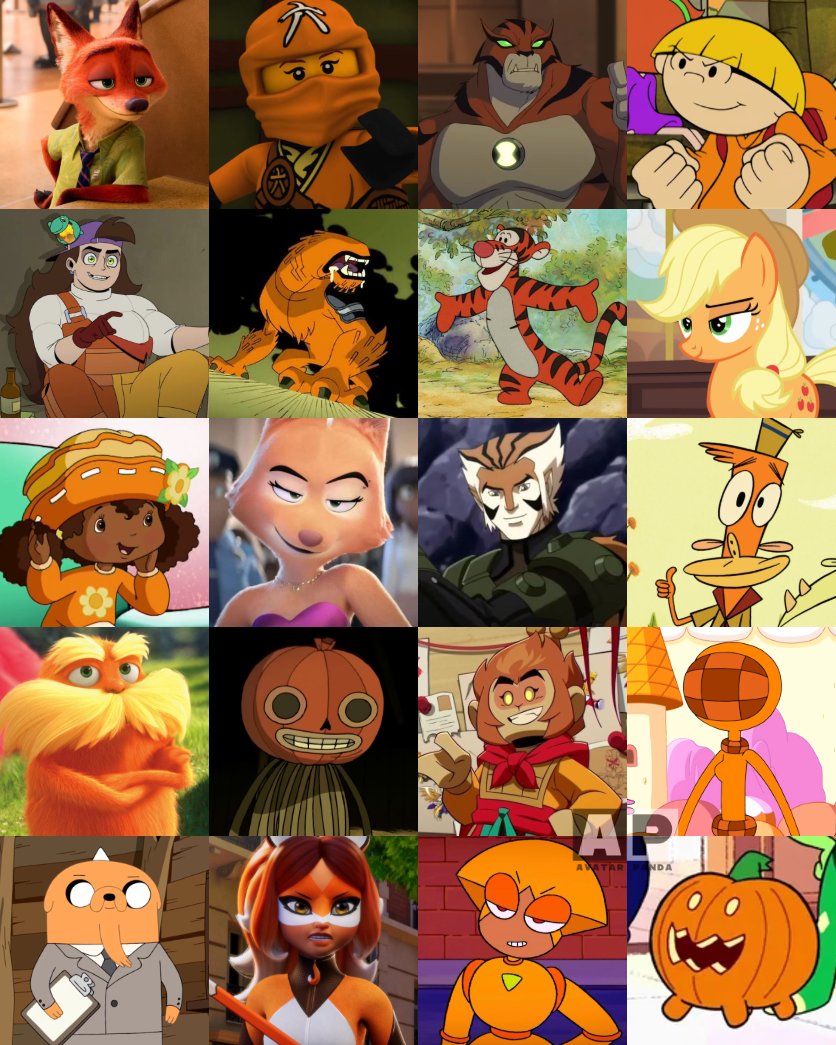 AvatarPanda_10's tweet image. Who's your favorite orange character here? 🧡