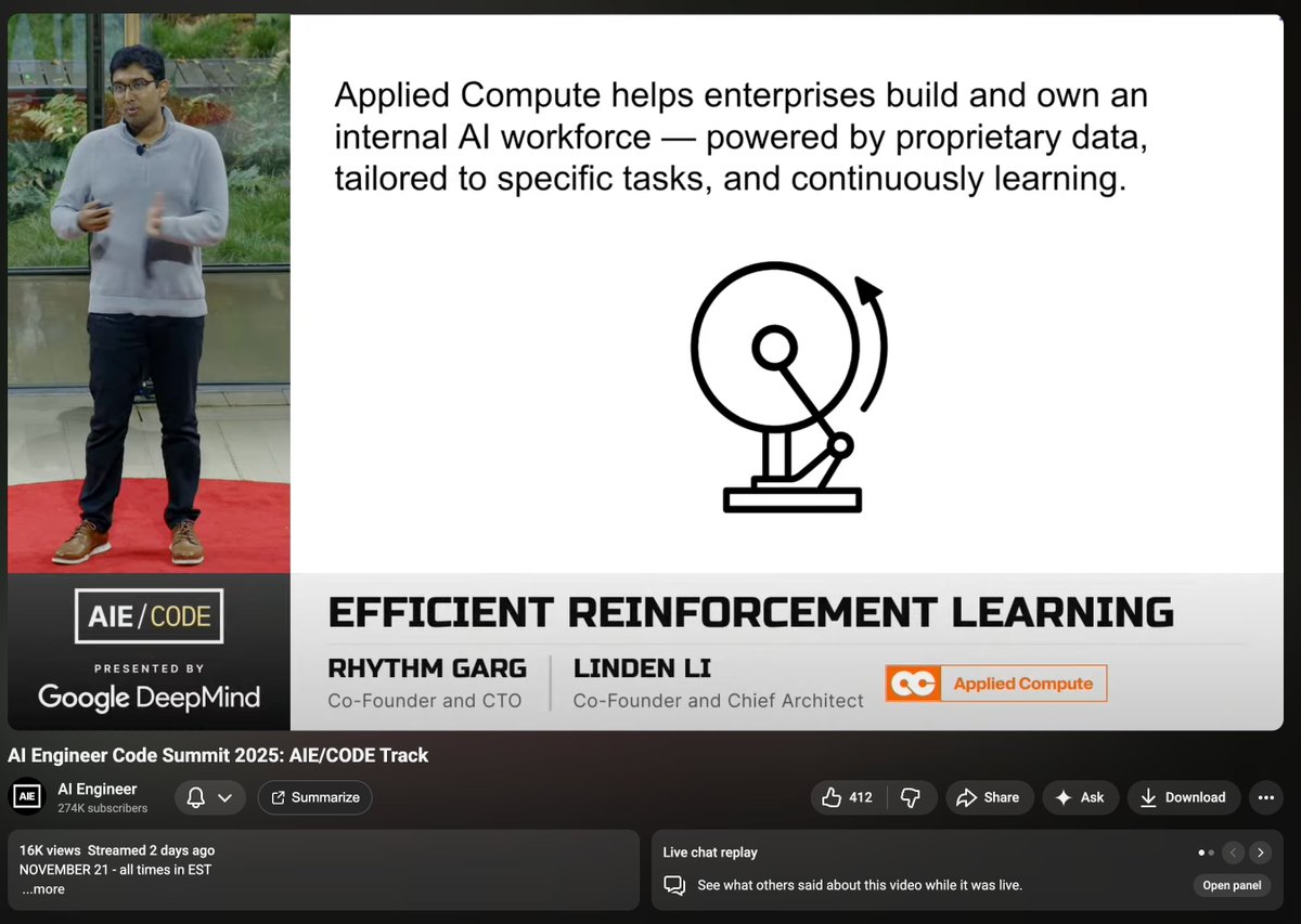 Au fait, si vous voulez voir à quoi ressemble le RLaaS pris au sérieux, jetez un œil à la conférence d'hier à @aidotengi