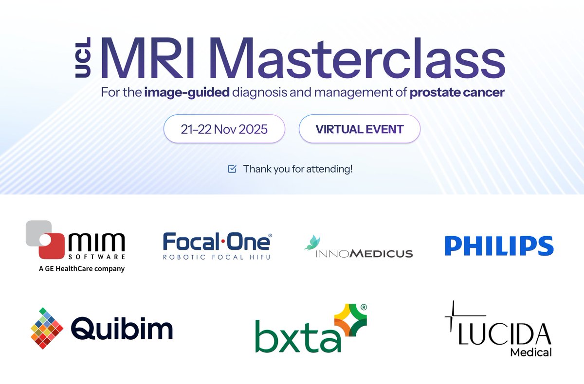 The UCL #ProstateMRI Masterclass 2025 is done!

2 days, 4 interactive MRI breakouts, many practical sessions, MDT cases &amp; a seriously engaged global audience

Huge thanks to our speakers, breakout supervisors, sponsors, organising team and every delegate who joined us💙

#UroSoMe
