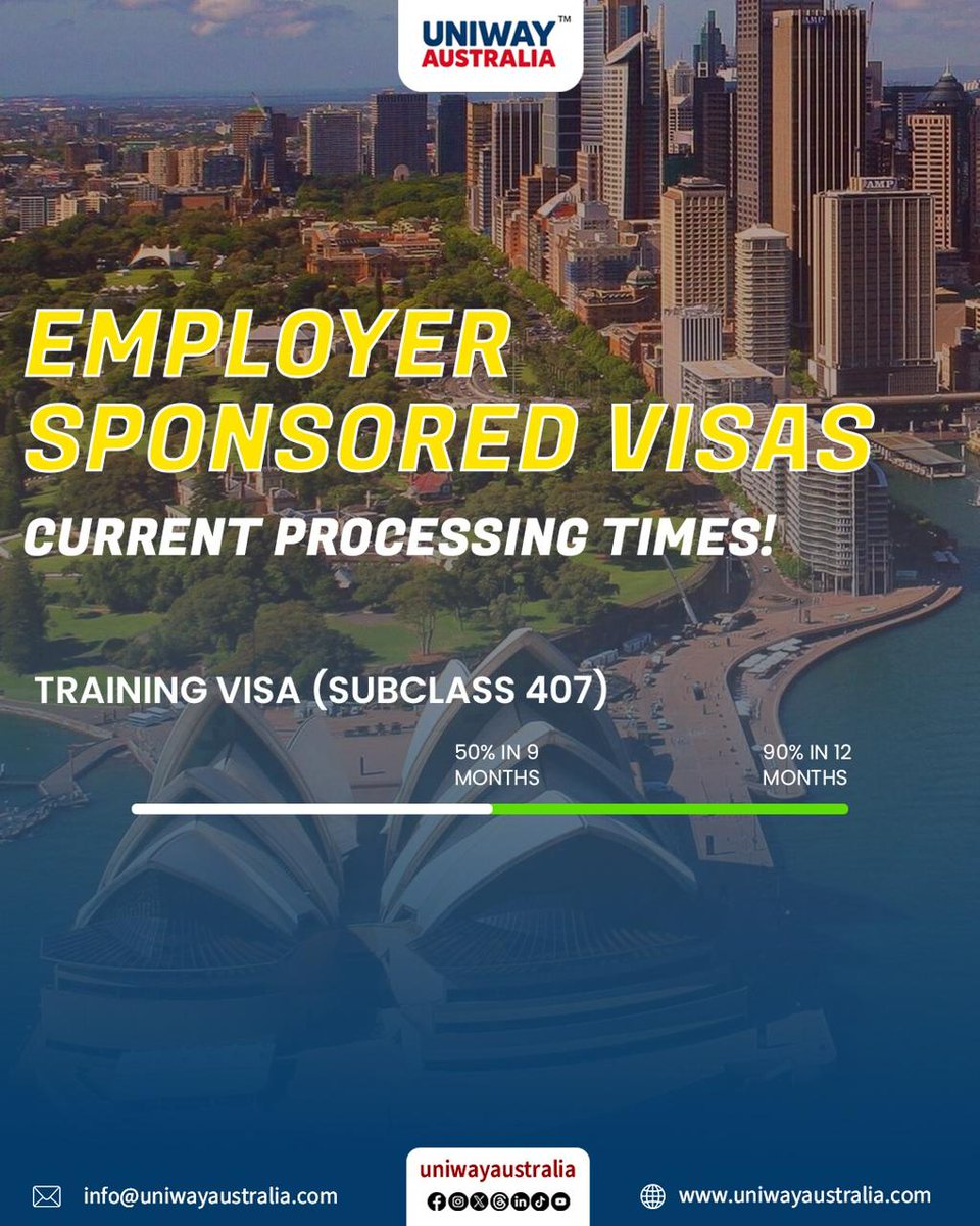 Uniwayaustralia's tweet image. heck out the latest processing times and take the next step toward upgrading your skills and global opportunities.
Website: uniwayaustralia.com
Email: info@uniwayaustralia.com
WhatsApp: wa.me/message/ESNXEN…
Contact Form: forms.office.com/r/GMRL06bQKf

#Subclass407 #TrainingVisa