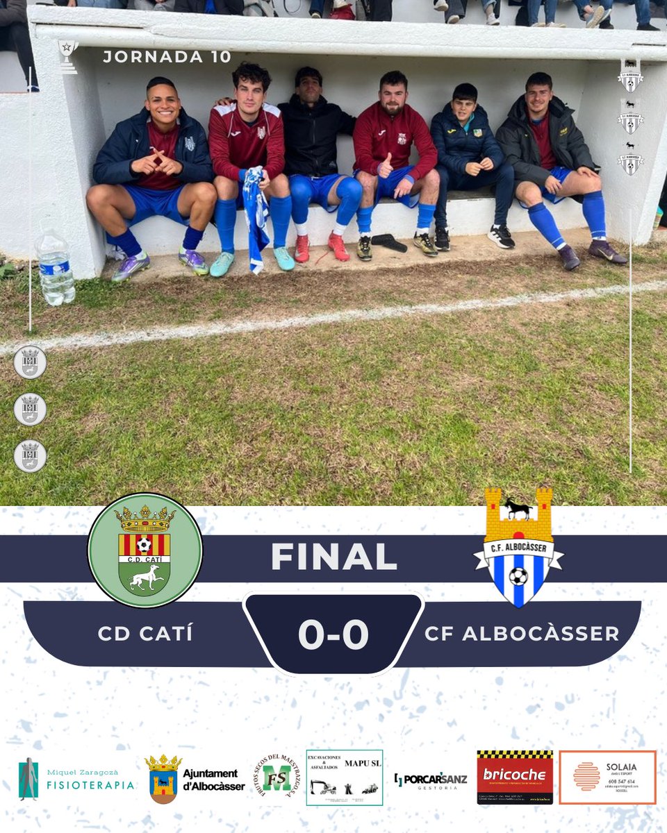 Final del partit:

CD Catí 0-0 CF Albocàsser
