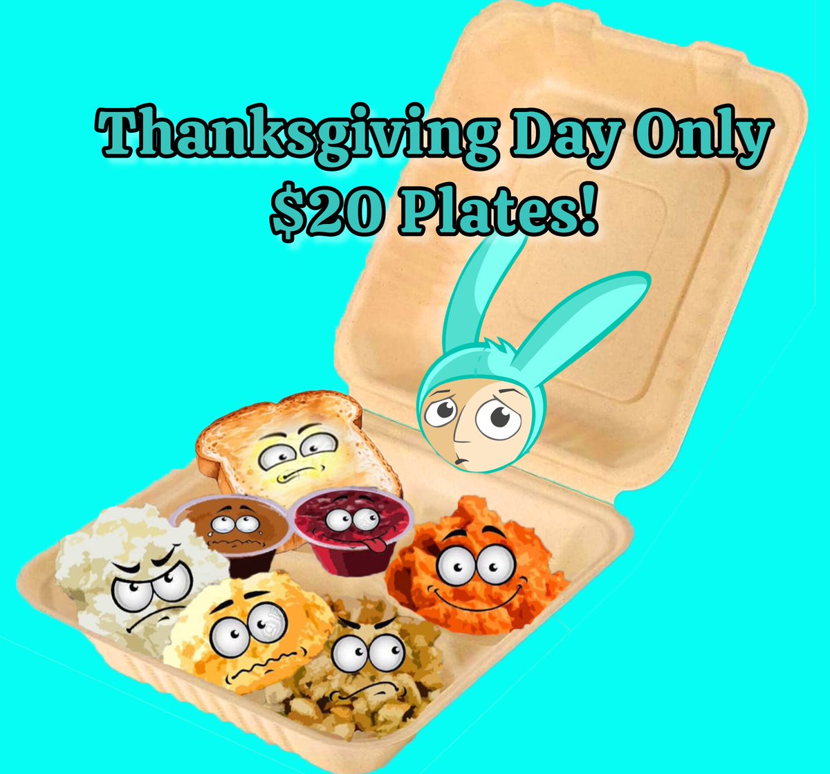 We're open regular hours on holidays; should you need a vegan option we're here for you 🖤
Thanksgiving Plates for $20:
Poultry, Mashed Potatoes + Brown Gravy, Stuffing, Yams, Texas Toast and Cranberry Sauce 🦃
<a href="/doomiesnextmex/">Doomie's #NextMex</a> will also be open regular hours 🖤🌱

#veganla #vegan