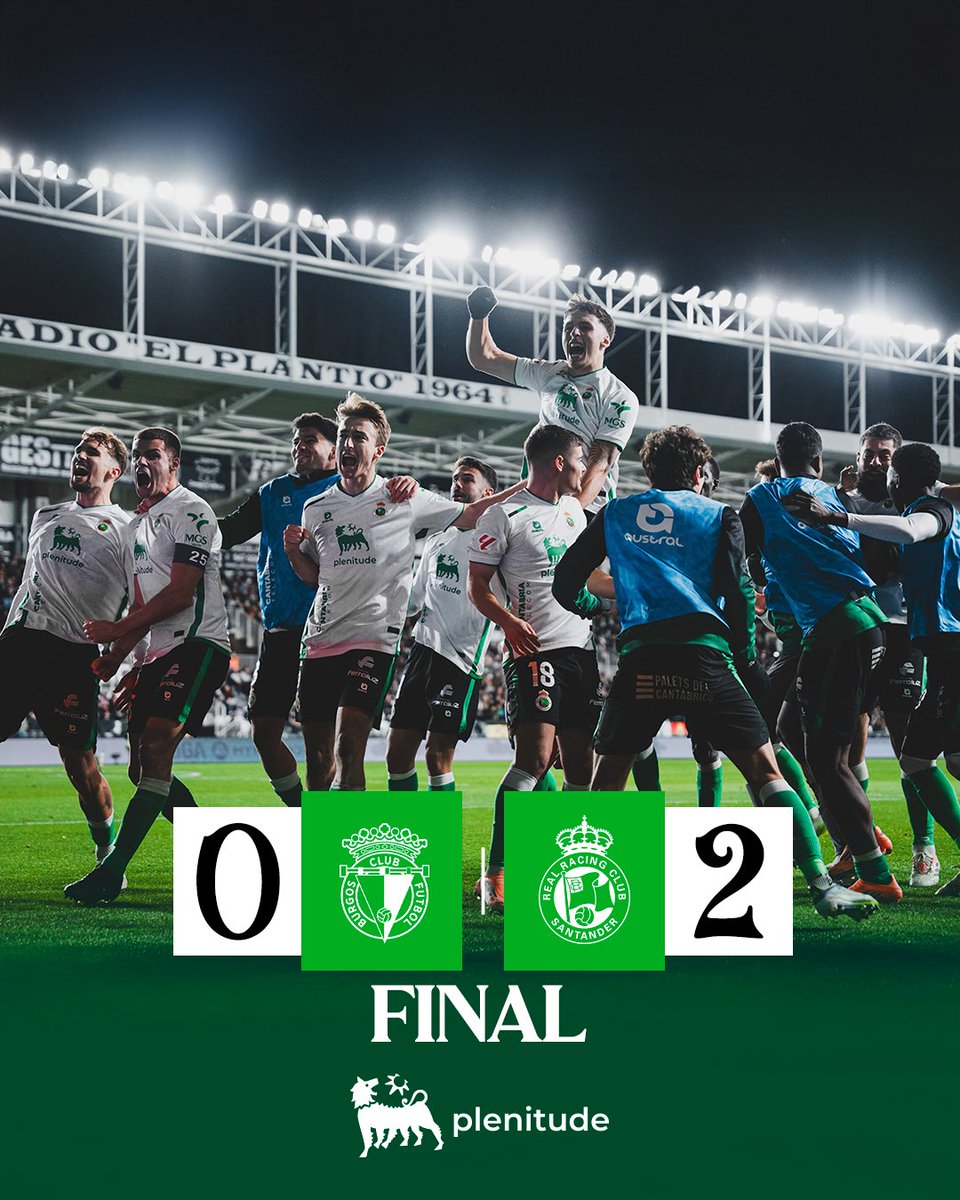 🎉 ¡FINAL EN EL PLANTÍO! ¡VICTORIA DEL RACING! ¡TRIUNFO VERDIBLANCO!

<a href="/Burgos_CF/">Burgos Club de Fútbol</a> 0 - 2 Racing

🎯 Maguette y Villalibre

#BurgosCFRacing #LaLigaHypermotion