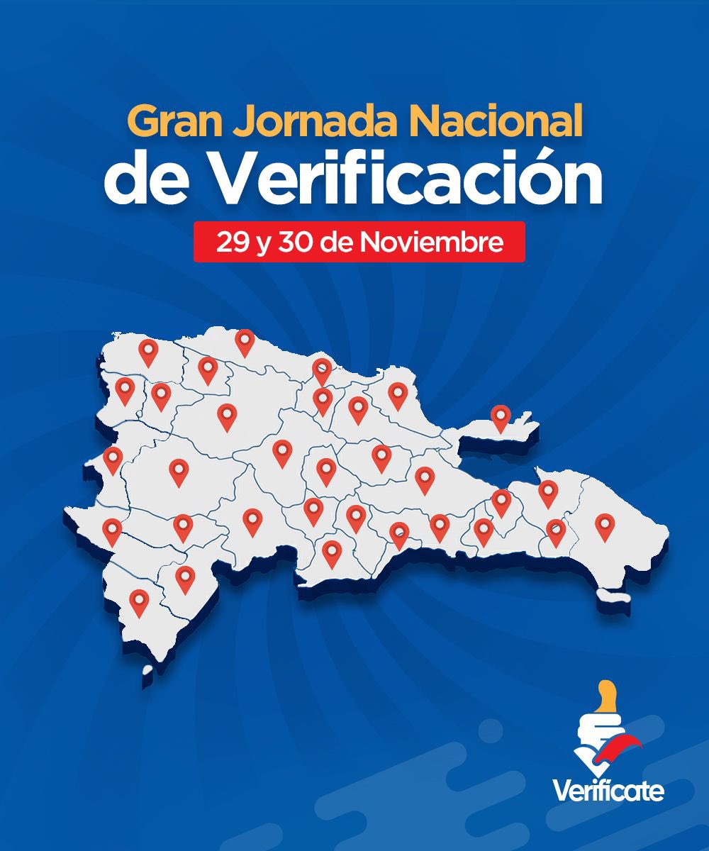 PRM_Oficial's tweet image. 🔊¡Llegó el momento de Verificarte!

📆Este 29 y 30 de noviembre participa en la Gran Jornada Nacional de Verificación y asegura que tu información esté al día.

✅¡Sigamos construyendo esta historia!

#VerificatePRM