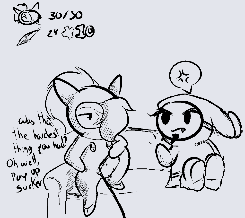 In an attempt to scam her, she ended up winning since the deal was to beat The Lost Levels, and that's one of her favorite games, so it was easy