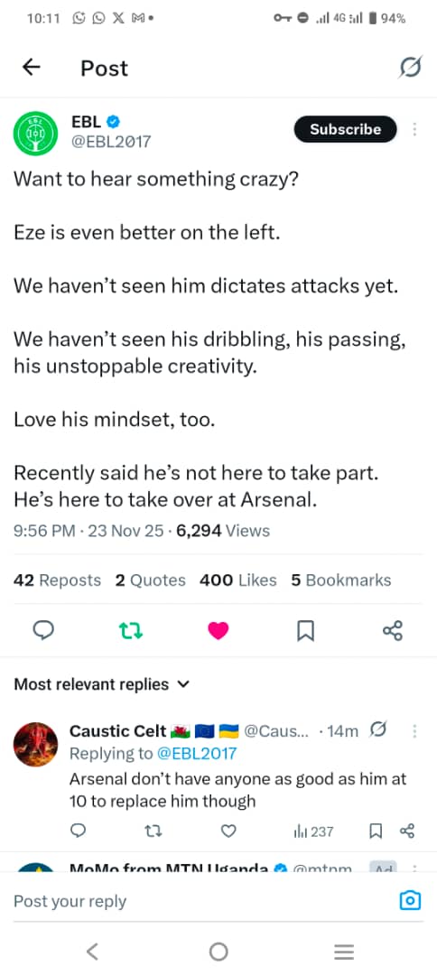 Gabriel, Ødegaard, Havertz and Gyökeres are still out with injuries, but Arsenal are still performing brilliantly. This is what we call Squard indepth