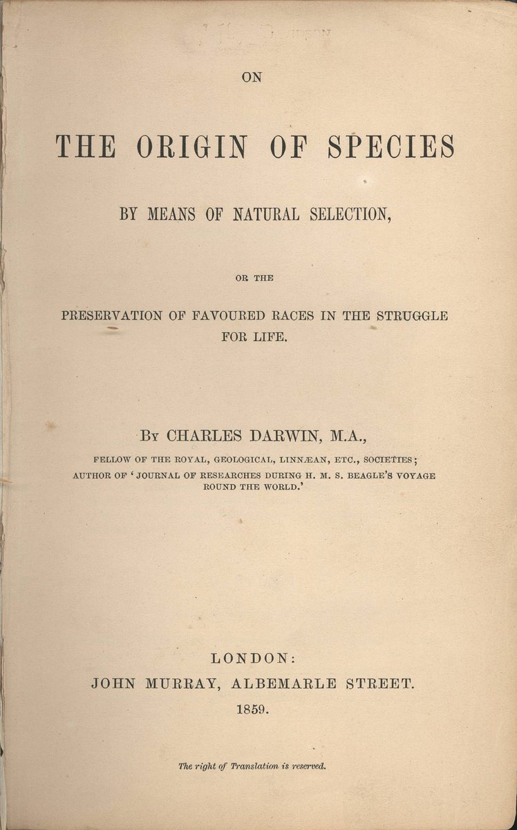 Op deze dag in 1859 verscheen ‘The origin of species’ van Charles Darwin. De publicatie veroorzaakte opschudding omdat het leven op aarde werd toegeschreven aan een  proces van natuurlijke selectie in plaats van aan een bovennatuurlijke intelligentie