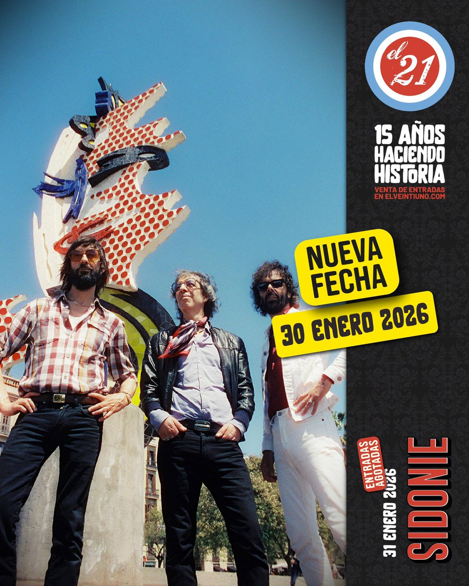 💣 <a href="/sidonie_/">@sidonie_</a> suma una segunda fecha en #ElVeintiuno
Tras agotar entradas en horas, se añade viernes 30 de enero.
🚫 Sábado 31: sold out.
🎫 Entradas disponibles el martes a las 20:00. ¡Gracias!
