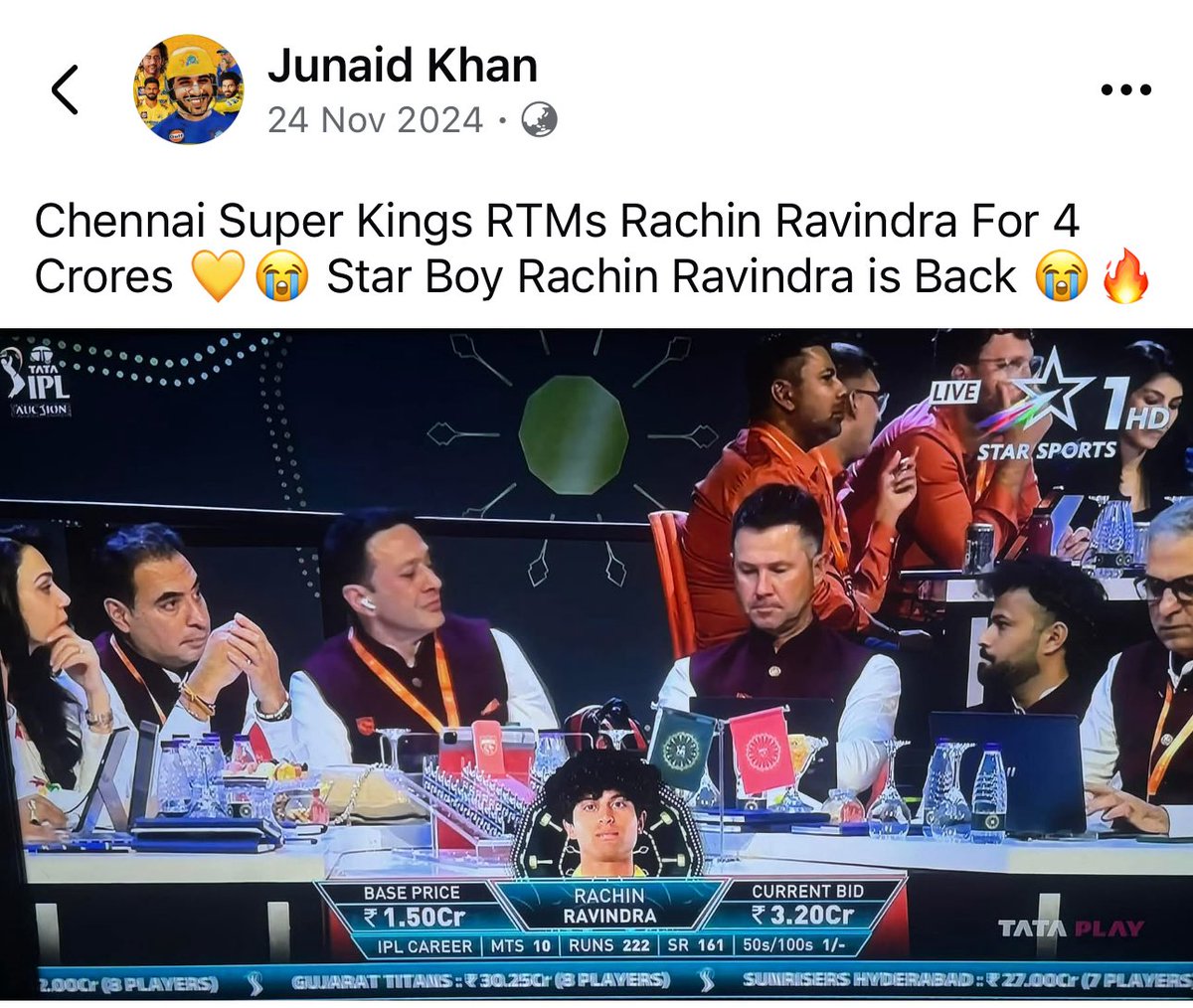 JunaidKhanation's tweet image. One Year of Mega Auction 2025 😭😭😭😭😭😭😭