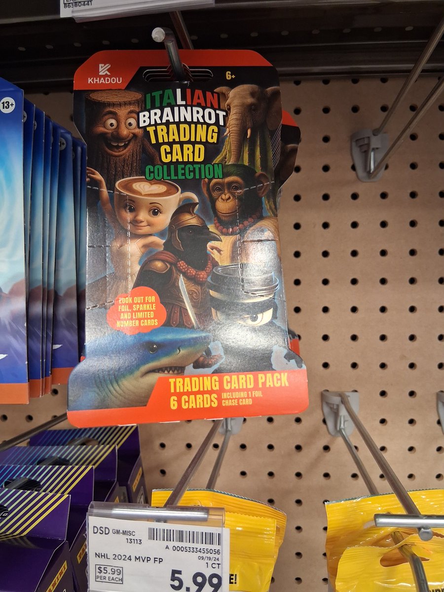 When I was shopping yesterday I went to see what cards might be available hoping for gundam then I found this didn't know there was an AI slop trading cards why would a store sell this gross