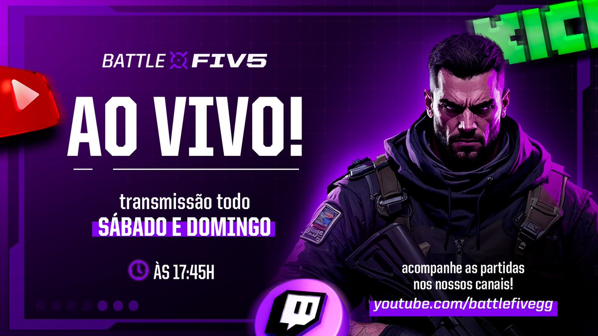 battlefivegg's tweet image. 🔥 Primeira queda do dia ON-LINE!

Acompanhe agora as partidas da Battlefive Cup! 🎮⚔️

📺 ASSISTA AGORA:
kick.com/battlefivegg-e…
youtube.com/@battlefivegg
twitch.tv/battlefivegg

#BattleFive #AoVivo #eSports