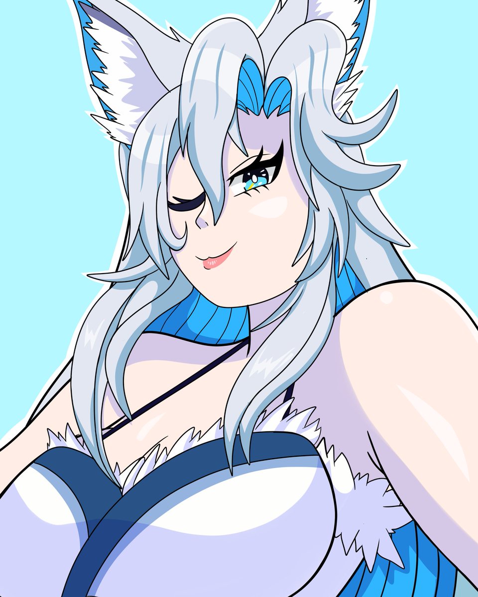 Winter's here, so here's @Smugalana, icey fox form.
#SmugAlanArt