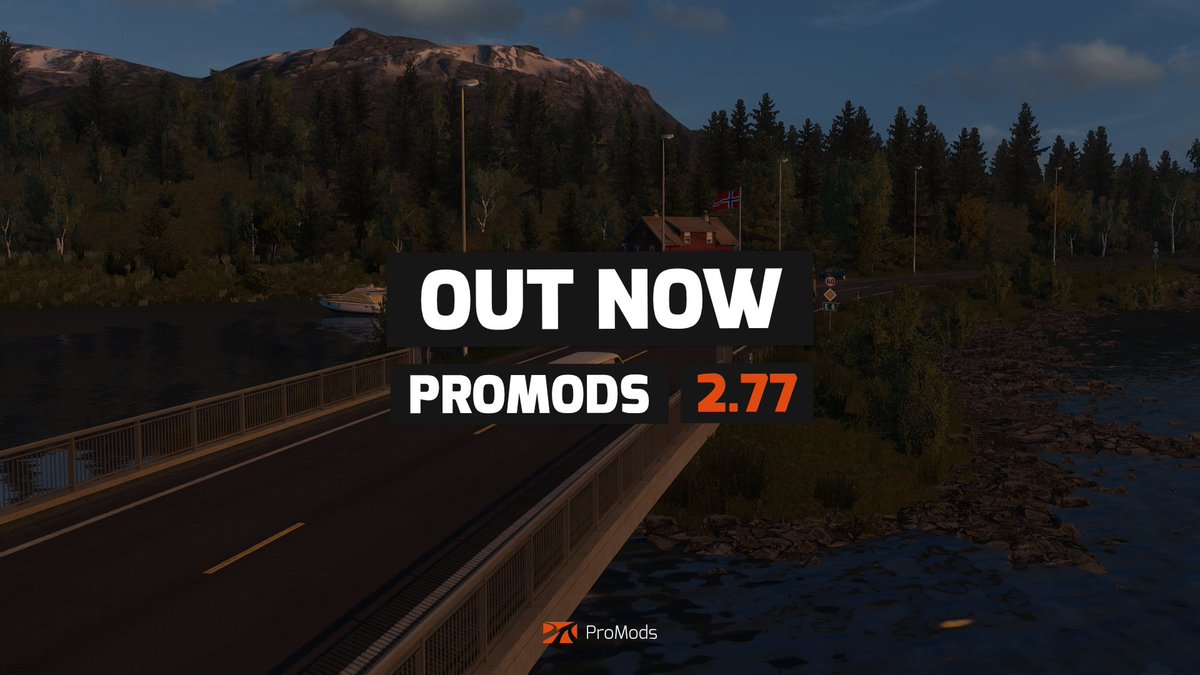ProModsETS2's tweet image. 📢 ProMods Europe v2.77

Happy Sunday! We are happy to announce that ProMods Europe v2.77, has been released to work with with v1.57 of Euro Truck Simulator 2.
Note: This is purely a compatibility update to support the new game version ahead of the Nordic Horizons DLC.