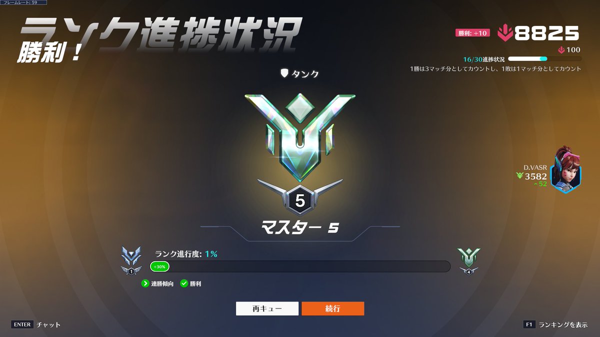 自力でマスター到達！！