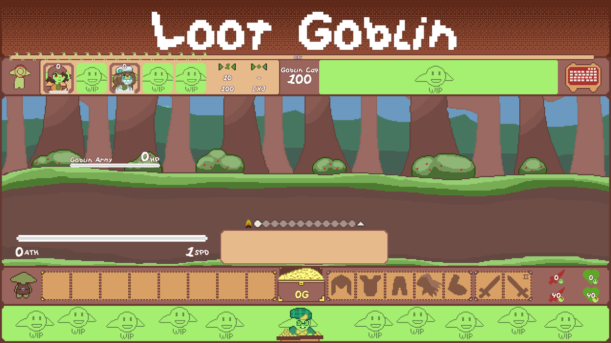 10000Goblins's tweet photo. Introductory post showing how our game is looking at the moment! We're excited to show you more of our goblin designs and game mechanics soon 💚 https://t.co/WlcpVl4OOZ