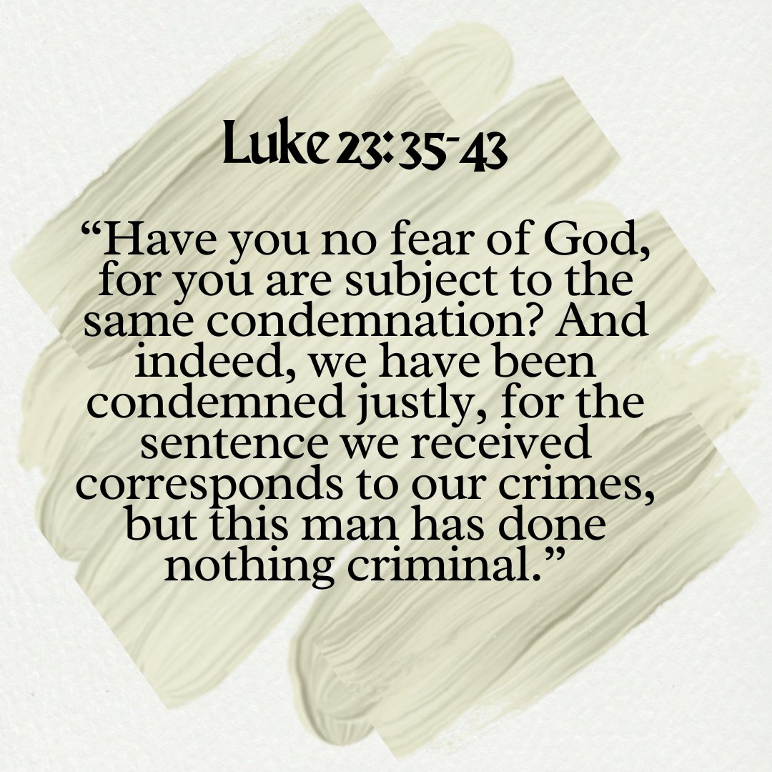 MissionOfficeLA's tweet image. This Sunday we celebrate Jesus Christ as the king of the universe. Our Gospel reminds us how Jesus was mocked by criminals and soldiers. But another recognized him by saying &quot;Have you no fear of God... this man has done nothing criminal.&quot; (1/2) #Jesus #TPMS