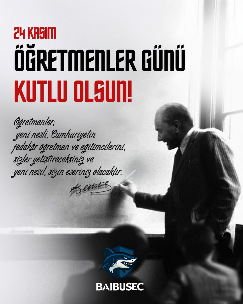 “Öğretmenler! Yeni nesil sizin eseriniz olacaktır.”
Bilimin ve özgürlüğün ışığını geleceğe taşıyan tüm öğretmenlerimizin 24 Kasım Öğretmenler Günü kutlu olsun.💐