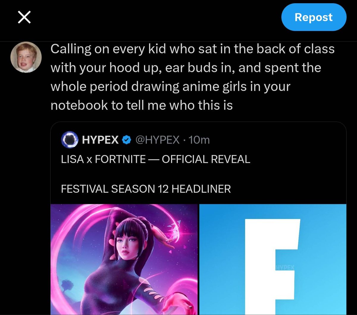 After seeing the response to Kallie's tweet, I'm very glad I didn't post this (admittedly way too mean-spirited) tweet. My life would've been over, these stan accounts are rabid and unhinged.