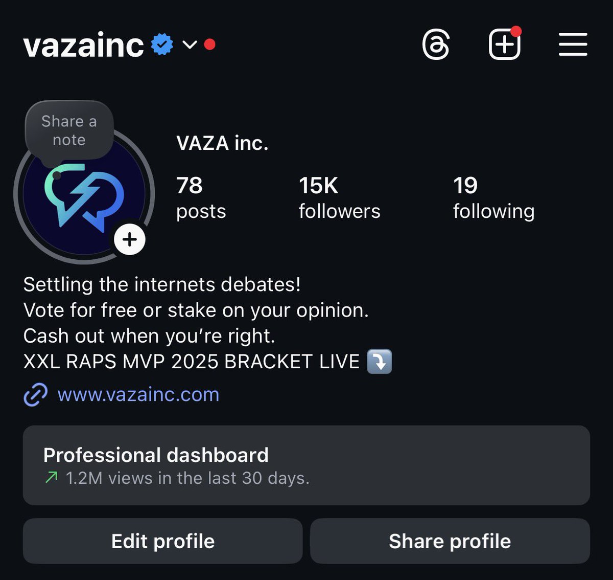 OVER a MILLION VIEWS at <a href="/vazainc/">VAZA</a> 

We’ve been live for 3 weeks and our concept is absolutely FLYING.

People love monetizing their opinions and getting PAID for it.

Thousands of users already and it’s growing very quickly, this is what world class distribution looks like.