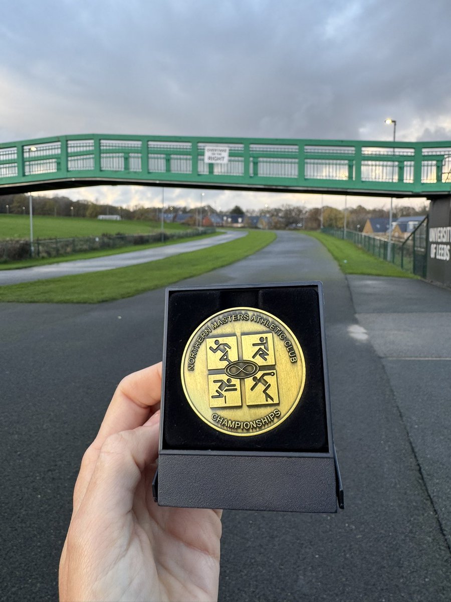 Another golden moment 🤗 1st race back after my break from sessions. Northern Masters 5K over at the Brownlee Circuit in Leeds in pretty damn awful weather. 🥇First overall female (18:46) and 🥇First in age group. Happy with that given the context. Representing <a href="/VeganRunnersUK/">Vegan Runners UK</a>