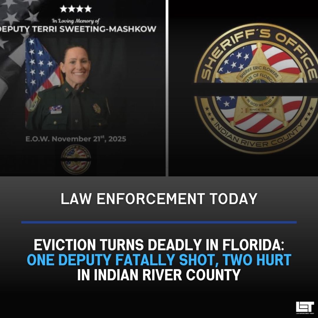 LawEnforceToday's tweet photo. This is heartbreaking... Our thoughts and prayers are with Deputy Sweeting-Mashkow's family, the wounded officers, and the Indian River County Sheriff's Office.
#lawenforcement #news #florida #godblessthefallen
https://t.co/oXZZ45MQr1 https://t.co/dXj4ICBPQV