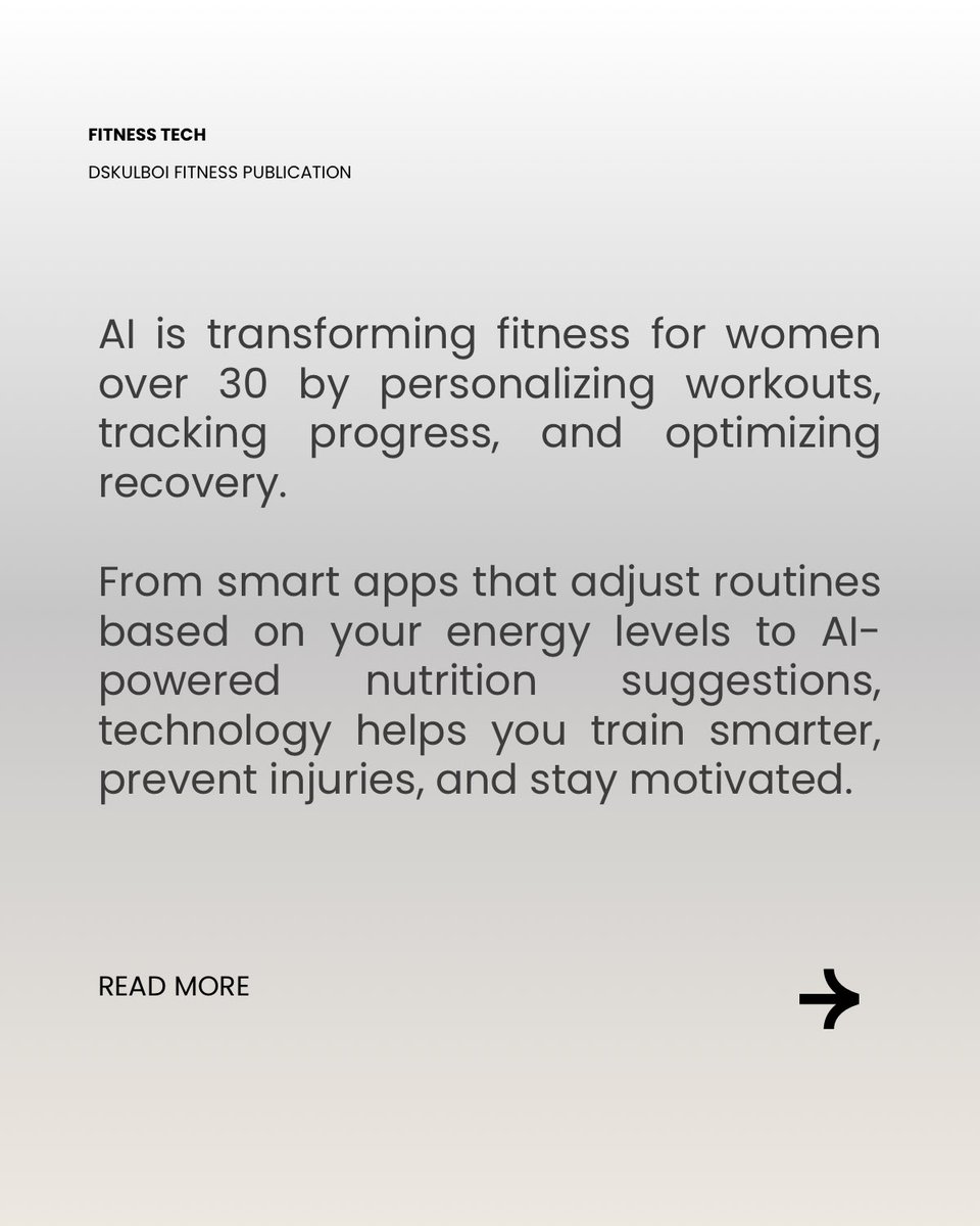 Dskulboifitness's tweet image. Look for features like personalized workouts, smart nutrition tips, and optimized recovery. 

Discover the best AI fitness app for women over 30 and transform your health journey today. shorturl.at/ZX73F

#FitnessOver30 #AIWorkout #FitAfter30 #HealthyLifestyle