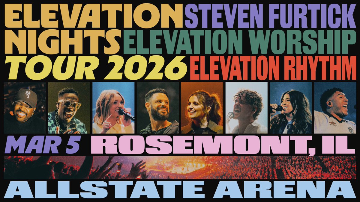 AllstateArena's tweet image. 🙌 Elevation Worship &amp;amp; Steven Furtick bring the Spring Tour to Allstate Arena on Thurs, March 5! A powerful night of praise, worship, and inspiration 🎶✨ #ElevationWorship #AllstateArena #SpringTour