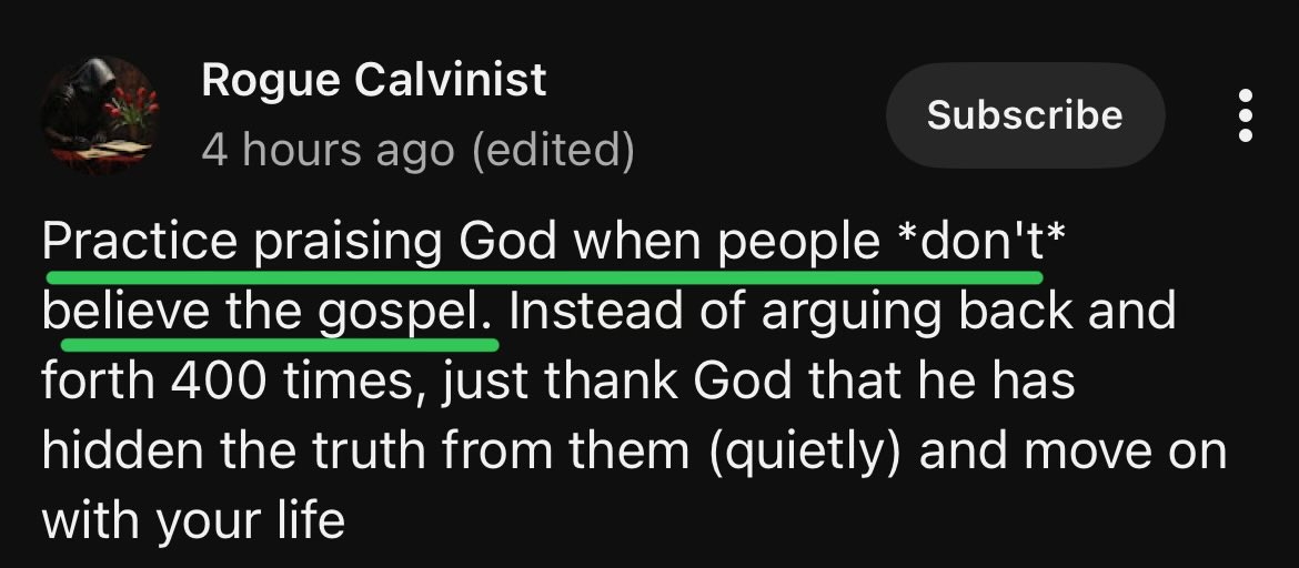 ProvisionistP's tweet image. I have never once praised God for someone’s rejection of Christ (and I never will).