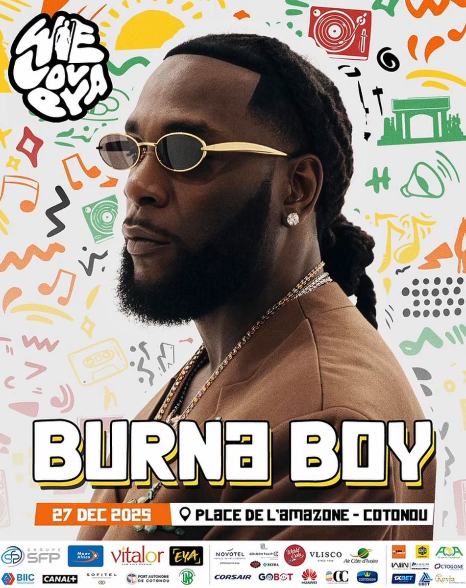 thedebuthub's tweet image. BREAKING 🚨🤯

Davido, Wizkid &amp;amp; Burna Boy to perform live at WeLovEya Festival in Cotonou, Benin 🇧🇯

📆 December 27-28th