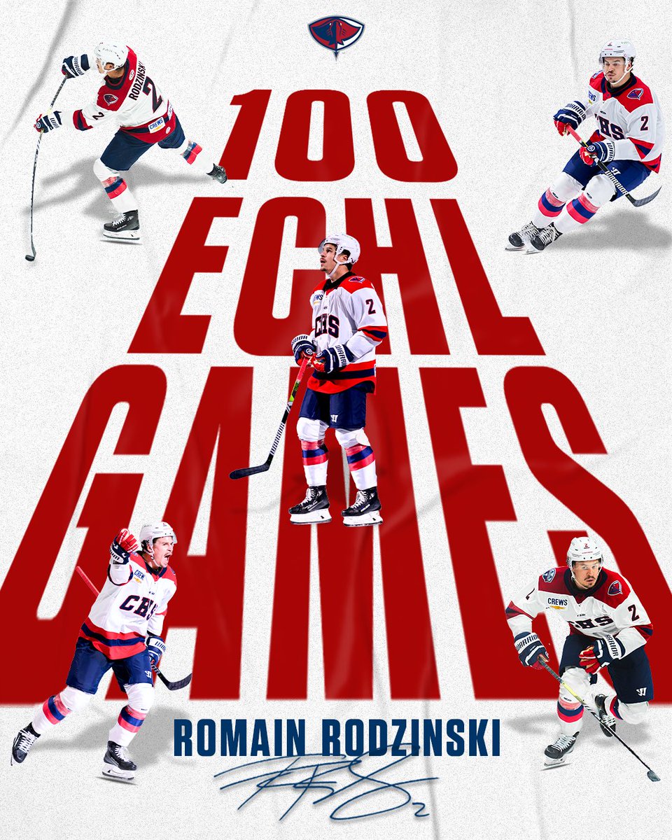 SCStingrays's tweet image. 💯 for Romain ‼️  

Congratulations to defenseman Romain Rodzinski for tallying his 100th ECHL game tonight in Duluth, GA against the Atlanta Gladiators. Way to go, Roddy!

#SCStingrays | #RaysIt