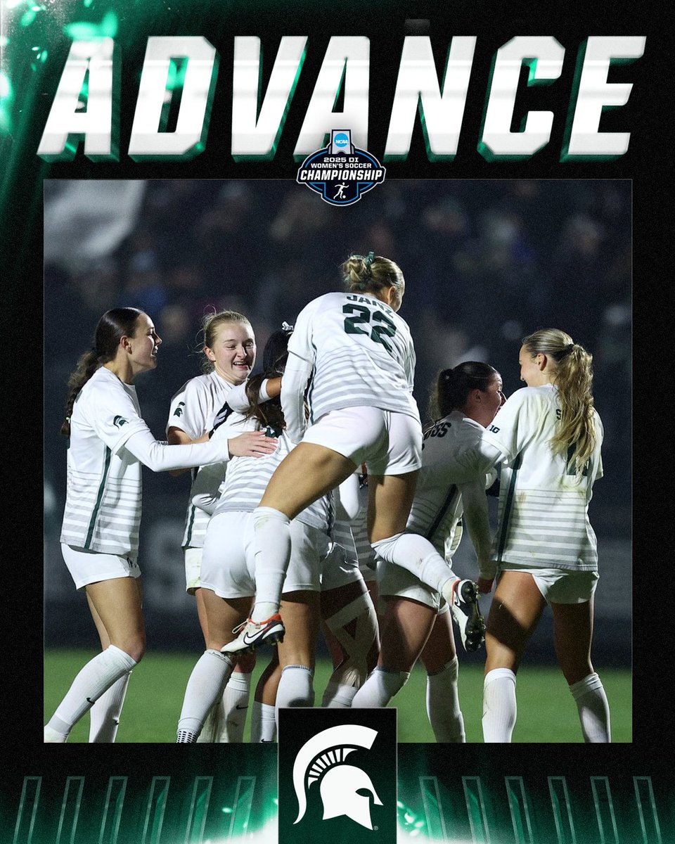 NCAASoccer's tweet image. THIS IS SPARTA 😤

(2) @MSU_wsoccer defeats (3) Colorado, 2-1, to advance to the next round of the 2025 @NCAA DI Women&apos;s Soccer Tournament.

#NCAASoccer