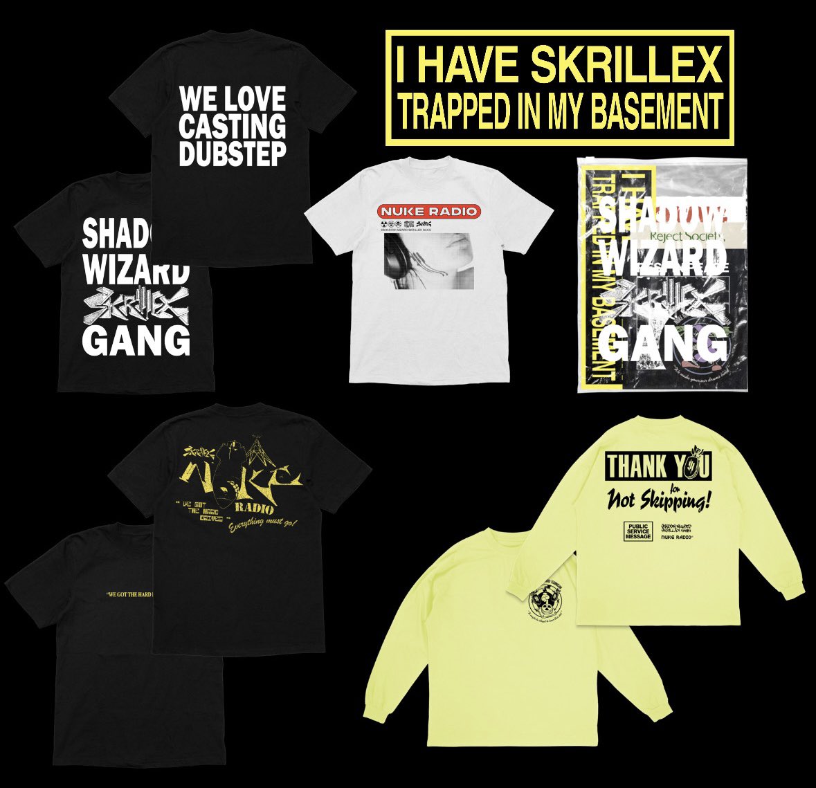 nukepapi's tweet image. If you’ve been sleeping under a rock…We finally dropped the Shadow Wizard Skrillex Gang shirts‼️And more!  AVAILABLE NOW for a limited time @ skrillex.com (go to the merch section and scroll down to SWSG area)… #SWSG 
👉 SKRILLEX.COM 👈