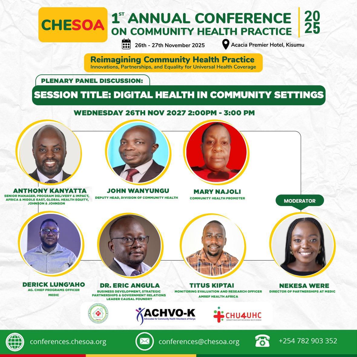 An opportunity to learn about Digital Health under CHS #CommunityHealth .💡

<a href="/CHESOA_Kenya/">CHESOA</a> <a href="/JNJHealthEquity/">Johnson & Johnson Health Equity</a> <a href="/CHS_Kenya/">CommunityHealthServicesKenya</a> <a href="/achvok/">Achvok</a> <a href="/Medic/">Medic</a> <a href="/Amref_Kenya/">Amref Health Africa in Kenya</a>