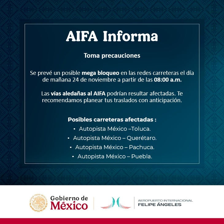 aifaaero's tweet image. #AIFAInforma #MegaBloqueo