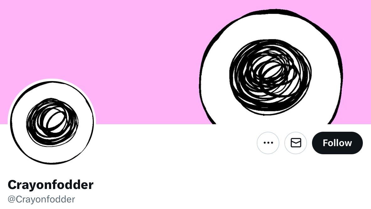 Crayonfodder's tweet image. Peep the header