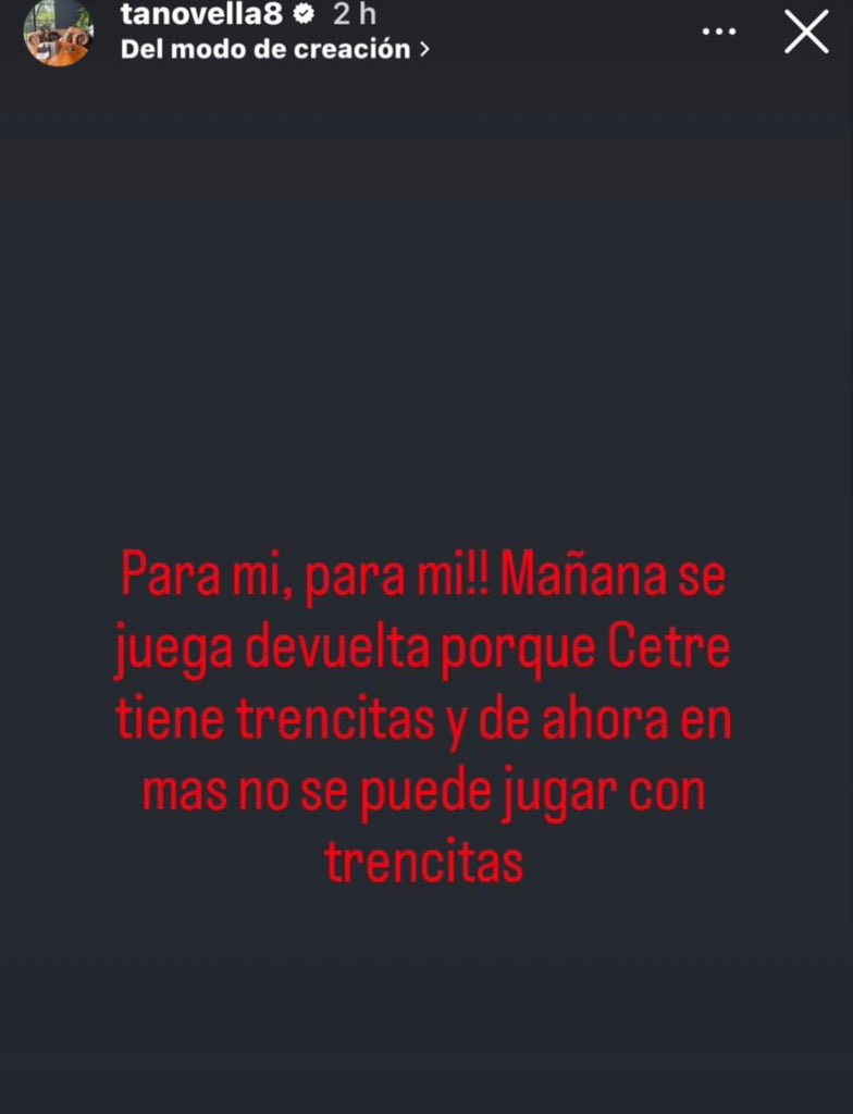 Informa Tano Vella desde instagram. A esperar.