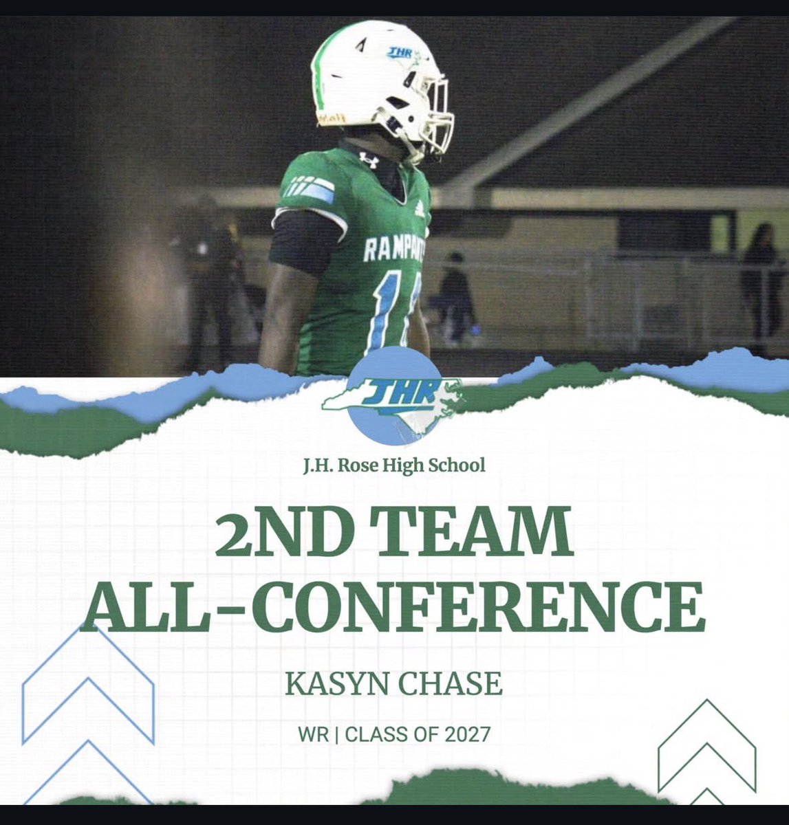 Blessed to receive 2nd team All-Conference at receiver for this year. Junior Szn film coming soon! <a href="/kchase04/">Kyle Chase</a> <a href="/jhrosefootball/">JH ROSE FOOTBALL</a> <a href="/CoachMatthews76/">Trashon Matthews</a>