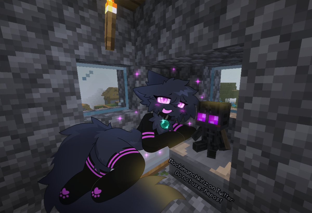 MochiMunchkinz's tweet image. She&apos;s keeping your bed warm! 💜

&quot;Oh, leaving already? I&apos;ll keep your bed warm while you&apos;re away. Safe travels!&quot;