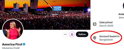 RT_com's tweet photo. Viral America First account is based in BANGLADESH https://t.co/tiBLWaQNfy