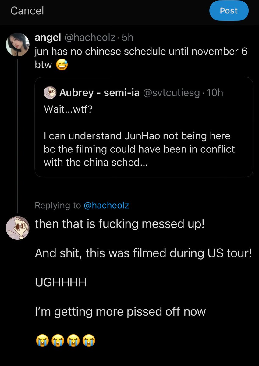 Ohhh I can’t reply 😅