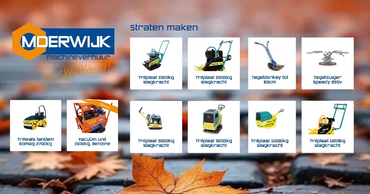 ❄️ Voordat de echte vorst komt
Nog snel een bestratingsklus afronden? Moerwijk Machineverhuur staat het juiste materieel voor je klaar:
moerwijkmachineverhuur.nl/product-catego…
📞 0523-216777 

#waaromkopenalsjekanhuren #weetwatwerkt #Moerwijkverhuur