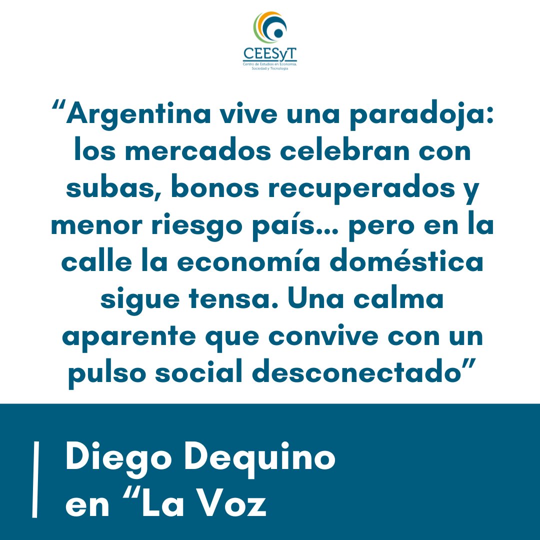 Diego Dequino (<a href="/implacableecon1/">Diego Dequino</a>) ayer en La Voz "Argentina, entre la calma de los mercados y la tensión de la calle" 
Para leer la nota completa 👉lavoz.com.ar/negocios/argen…
#Economía #Mercado