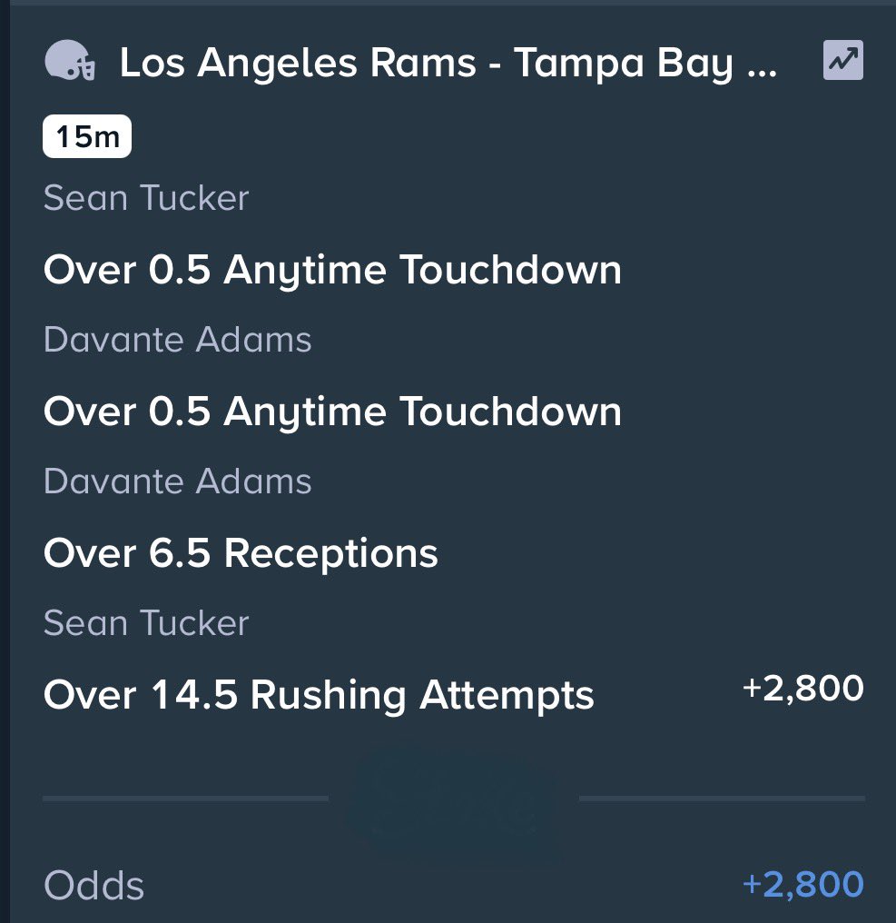 PropBetScience's tweet image. 🏈 NFL SNF Bets 🏈

Here’s a few fun parlays for the Rams/Bucs Sunday Night Football Game 👇🏾

+370
+760
+2800
+10,000