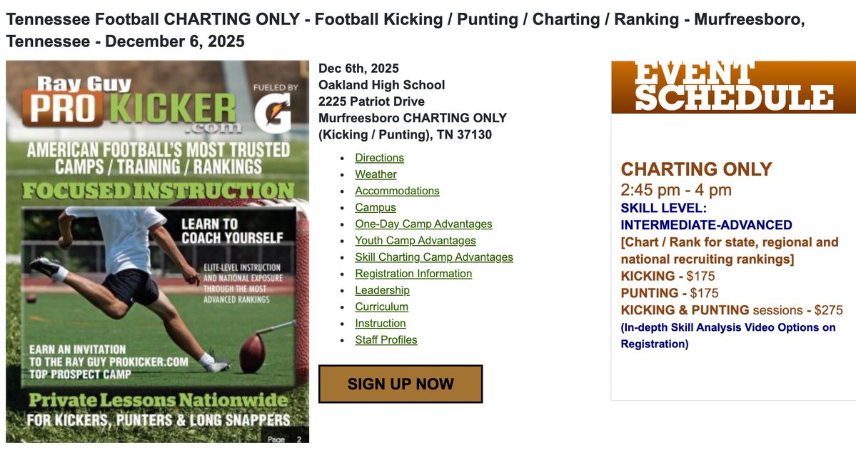 Prokickercom's tweet image. GET CHARTED
GET RANKED
TENNESSEE
prokicker.com/tennessee-foot…