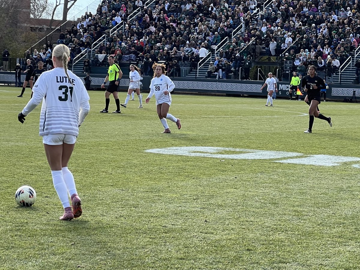 KevinGuskiewicz's tweet image. Lots of excitement today at DeMartin Field as our ⁦@MSU_wsoccer⁩ beats U Colorado 2-1 and advances to the Elite Eight for the first time in program history!  Go Green!!