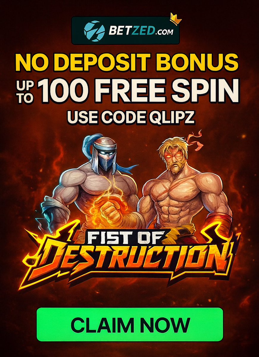 itsqlipz's tweet image. 🎉 100 FREE SPINS GIVEAWAY! 🎉
ON FIST OF DESTRUCTION 👊
Guaranteed reward for new users!

Sign up @BetzedCom w/ code QLIPZ for up to 100 FS.

To claim: ⭐ Follow • ❤️ Like • 🔁 Retweet • 💭 Comment your UID

Limited time — don’t miss out!
#FreeSpins #Giveaway #Slots #BetZed