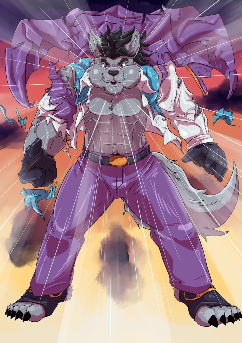 MakotoIshinobi's tweet image. Una comision anonima!! ... 
Asi el Lobo Zev soplo y soplo... hey.... el traje se esta rompiendo.... y no es uno barato.....

So The Big Bang Wolf Zev kee huffing and puffing... oh no the suit is tearing apart... and is not a cheap one...